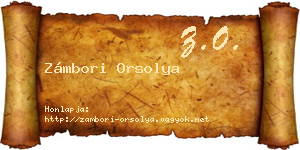 Zámbori Orsolya névjegykártya